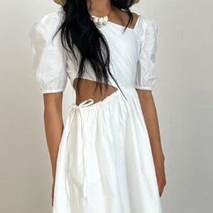 NWT Les Coyotes de Paris Asymmetrical Mini Dress in White Size XXS